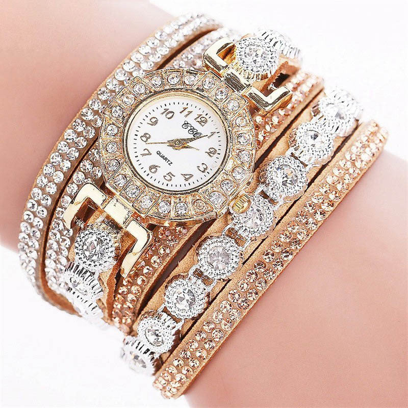 New Fashion Ladies Full Diamond Steel Bracelet With Digital Scale Women's Watch In Stock Wholesale